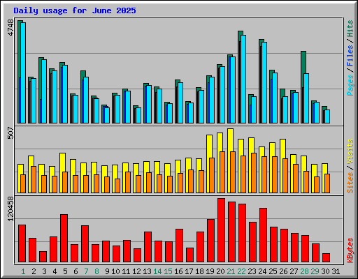 Daily usage for June 2025