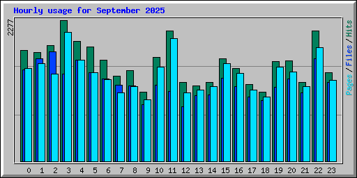 Hourly usage for September 2025