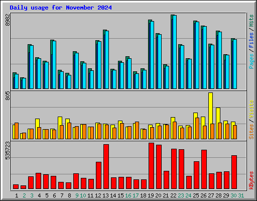 Daily usage for November 2024