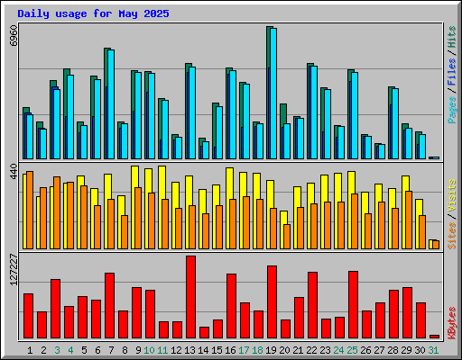 Daily usage for May 2025