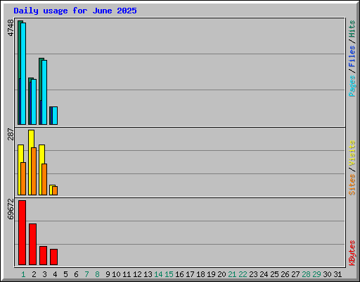 Daily usage for June 2025